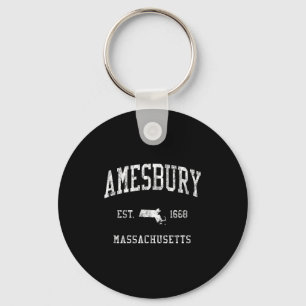 Amesbury Ma J01 Vintage Athletic Srts Design Key Ring