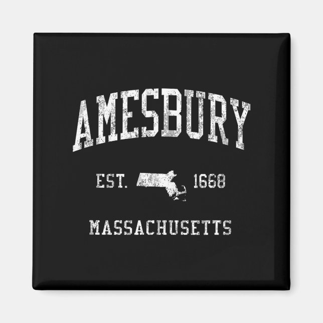 Amesbury Ma J01 Vintage Athletic Srts Design  Magnet (Front)
