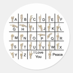 AmeslanAlphabet120710 Classic Round Sticker