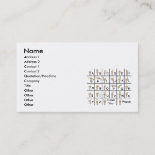 AmeslanAlphabet120710, Name, Address 1, Address... Business Card