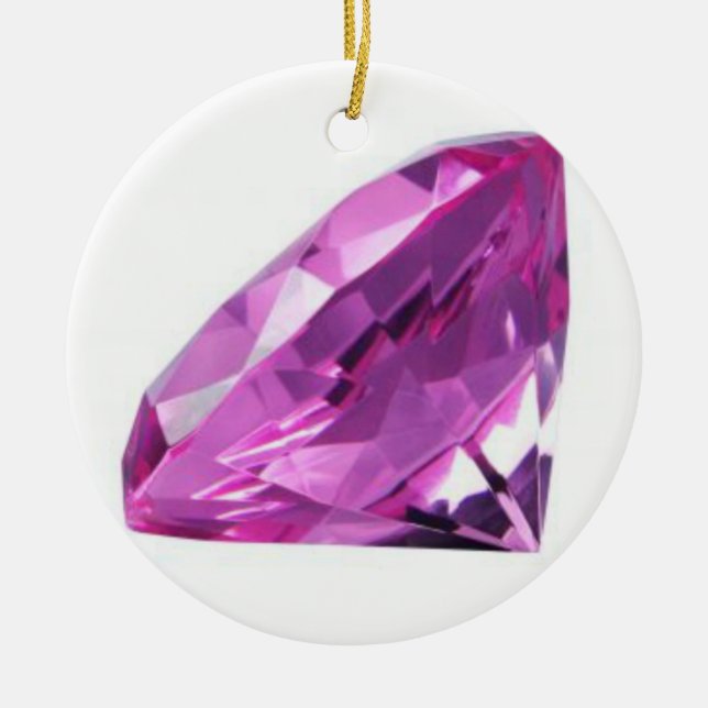 Amethyst 01, February, Birthstone Ceramic Ornament (Front)