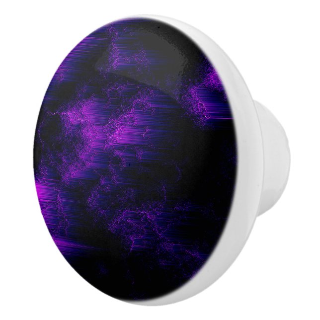 Amethyst Abstract Ceramic Knob (Right)