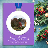 Amethyst Address Change Christmas Photo Ornament