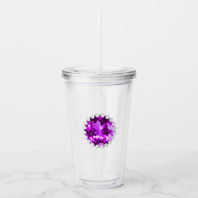 Amethyst and Pearls Acrylic Tumbler (Front)