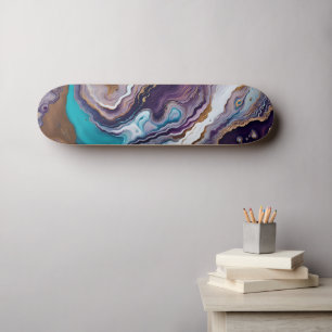 Amethyst and Turquoise Abstract Skateboard