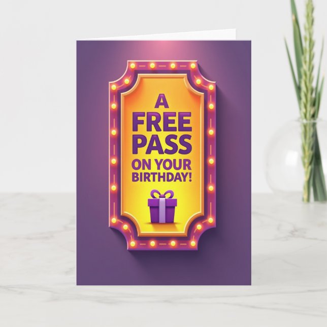 Amethyst Birthday Marquee Card (Front)