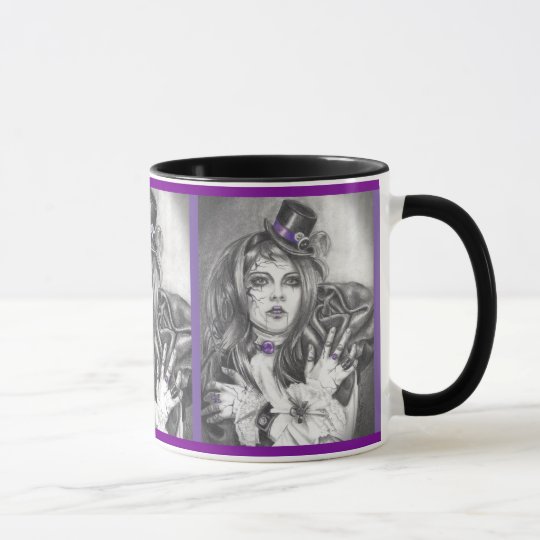 Amethyst Birthstone Broken Doll Mug Coffee Cup