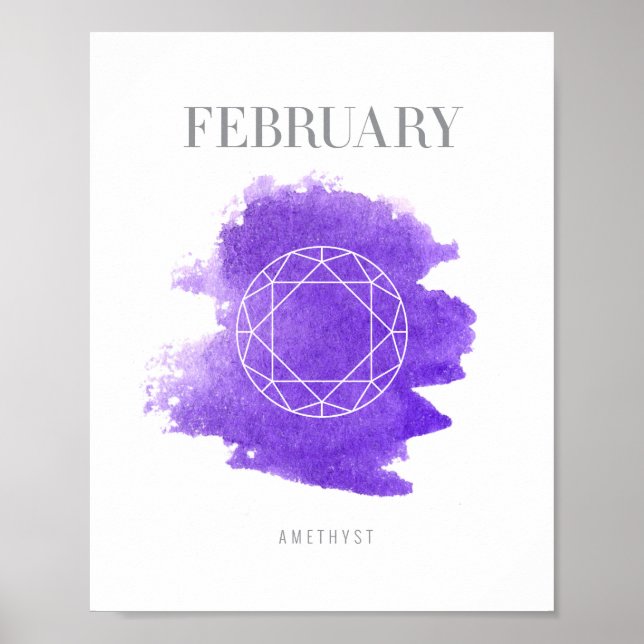 Amethyst Birthstone February Poster (Front)