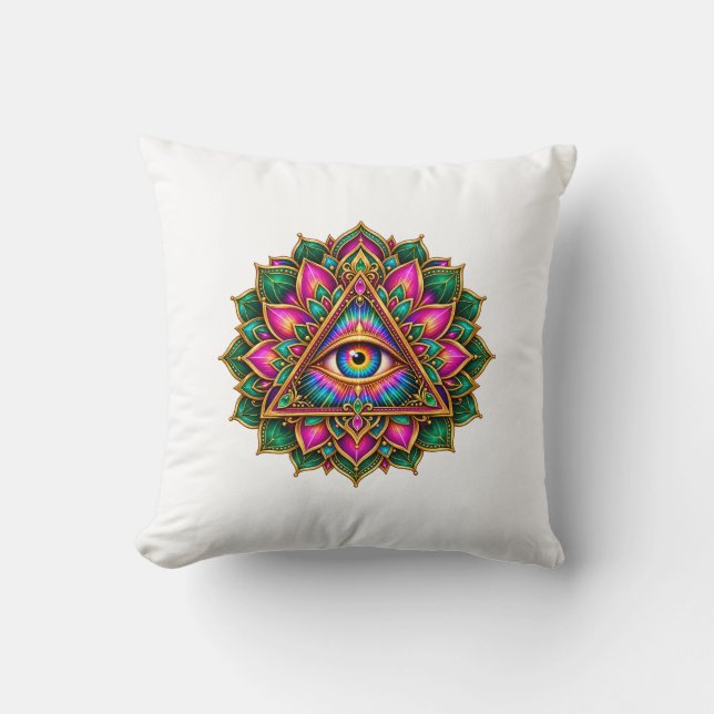 Amethyst Bloom Eye Throw Pillow (Front)