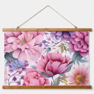 Amethyst Bloom Rhapsody Botanical Hanging Tapestry