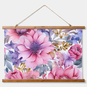Amethyst Bloom Rhapsody Botanical Hanging Tapestry