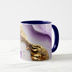 Amethyst & Blush Marble with Liquid Gold Mug
