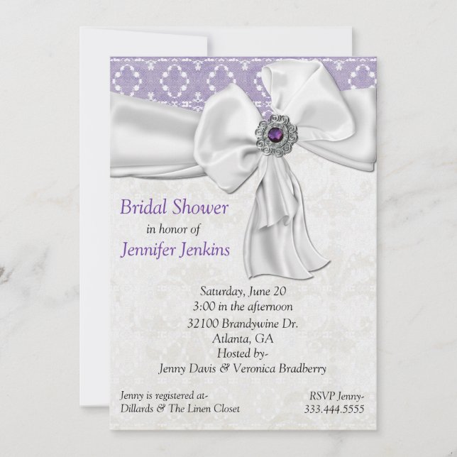 Amethyst Bridal Shower Invitation (Front)