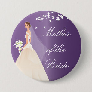 Amethyst Bride MOB Bridal Party  Button