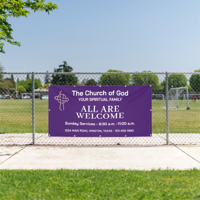 Amethyst Church Banner With Your Logo (Insitu)