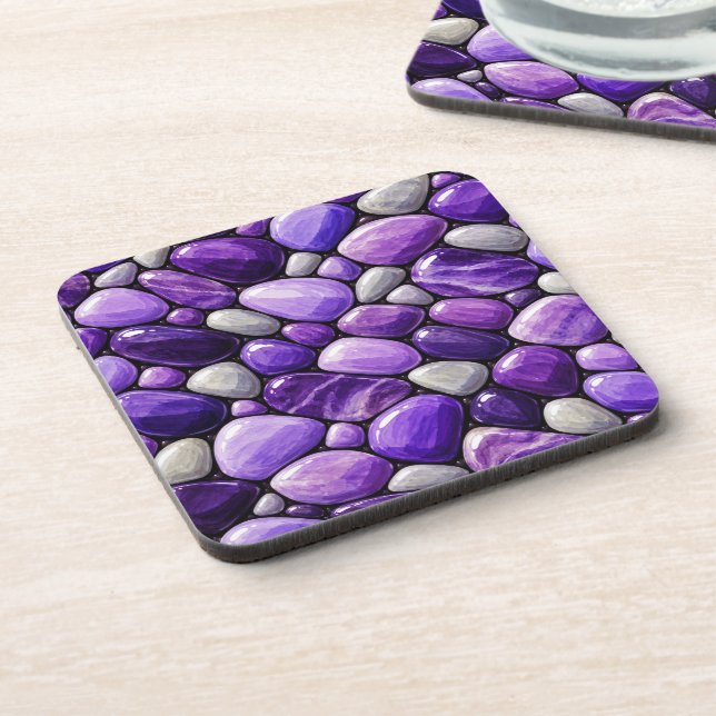 Amethyst Cobbles Coaster (Left Side)