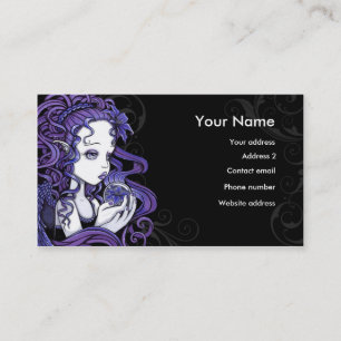 "Amethyst" Crystal Ball Angel Art Business Cards