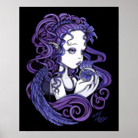 "Amethyst" Crystal Ball Angel Art Poster