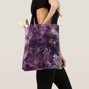 Amethyst Crystal Cleansing Calming Energy Tote Bag