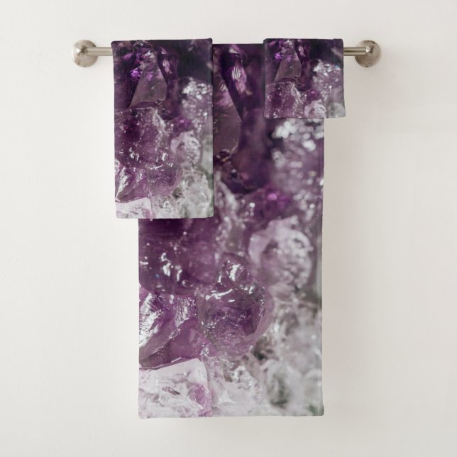 Amethyst Crystal Cleansing Energy Bath Towels (Insitu)