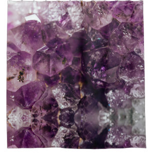 Amethyst Crystal Cleansing Energy Shower Curtain