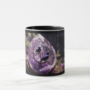 Amethyst Crystal - Crows Blackbird Ravens Mug
