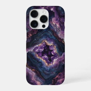 Amethyst Crystal Geode Druzy Faux 3D Stone iPhone 16 Pro Case