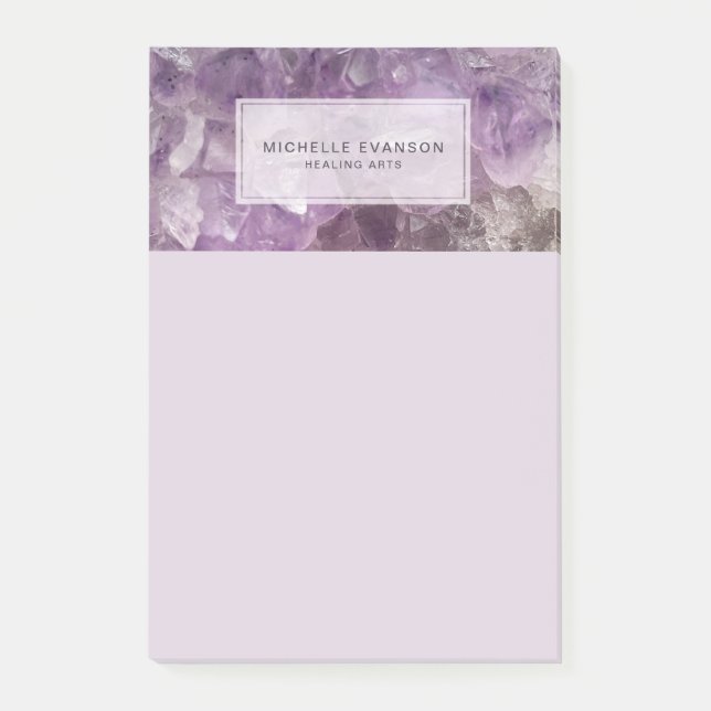 Amethyst Crystal Healing Arts Personalised Post-it Notes (Front)