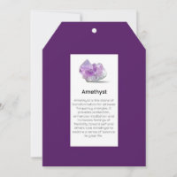 Amethyst Crystal Meaning Jewellery Display Card