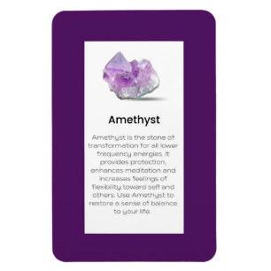 Amethyst Crystal Meaning Jewelry Display Sign Magnet