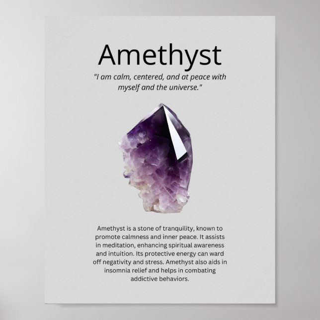 Amethyst Crystal Meaning Poster (Front)