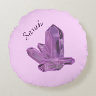 Amethyst Crystal Ornament – Protection & Calm Round Cushion