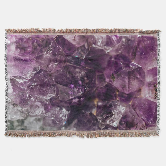 Amethyst Crystal Pattern Throw Blanket (Front)