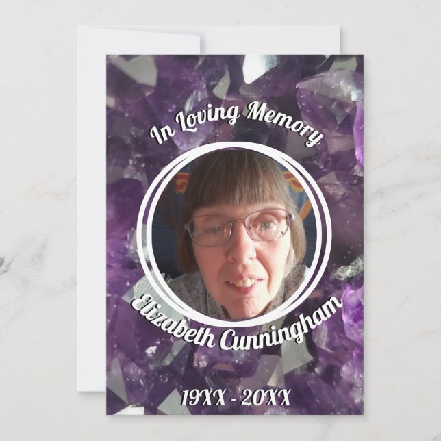 Amethyst Crystal Photo Memorial Program (Front)