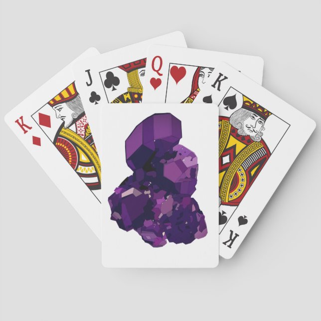 Amethyst Crystal Stone Drawing  Playing Cards (Back)