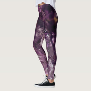 Amethyst Crystals Yoga Energy Leggings