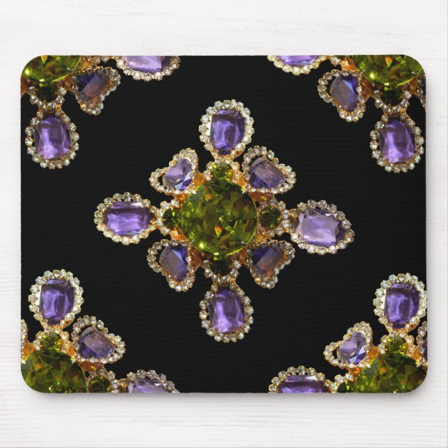 Amethyst, Diamonds, rhinestones, Emeralds Clutch Mouse Pad (Front)