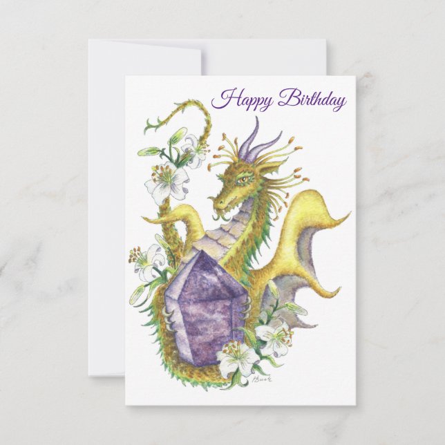 Amethyst Dragon (Pisces) - Birthday card (Front)
