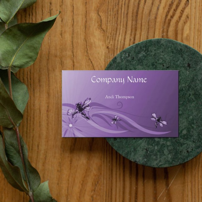 Amethyst Dragonflies Business Card (Creator Uploaded)