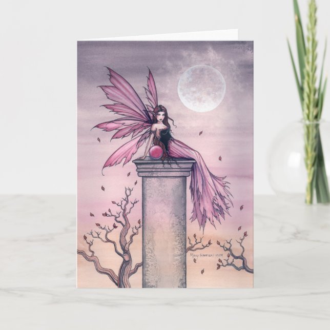 Amethyst Fantasy Fairy Blank Greeting Card (Front)