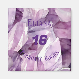 Amethyst February Birthday Anniversary Custom Magnet
