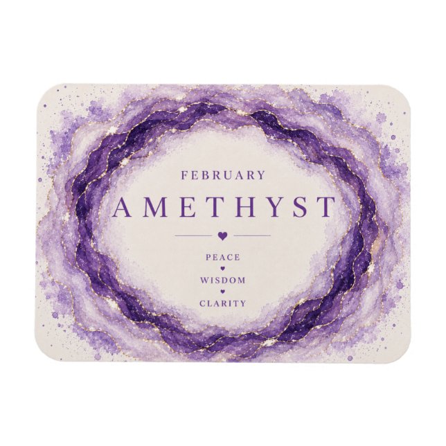 Amethyst February Birthstone Flexi Magnet (Horizontal)