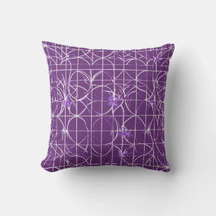 Amethyst Floral Tile Pillow – Minimalist Elegance