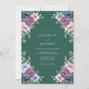 Amethyst Forest Foliage Eucalyptus Wedding Invitation