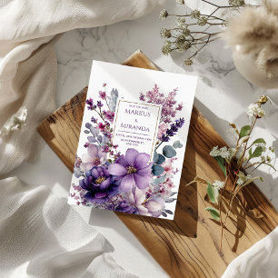 Amethyst Garden Purple and Pink Floral Wedding Invitation