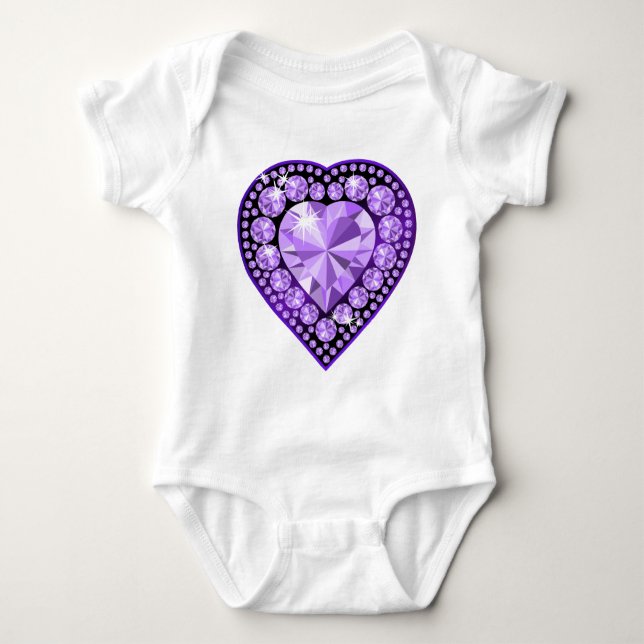 Amethyst Gem heart Baby Bodysuit (Front)