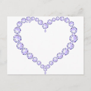 Amethyst Gem heart Postcard