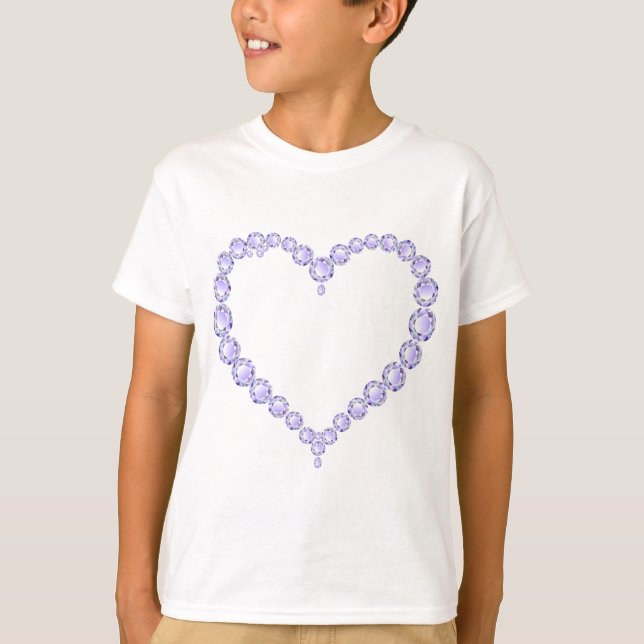 Amethyst Gem heart T-Shirt (Front)