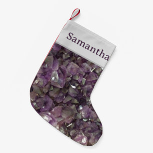Amethyst Gem Purple Rock Collector Gemstone Small Christmas Stocking