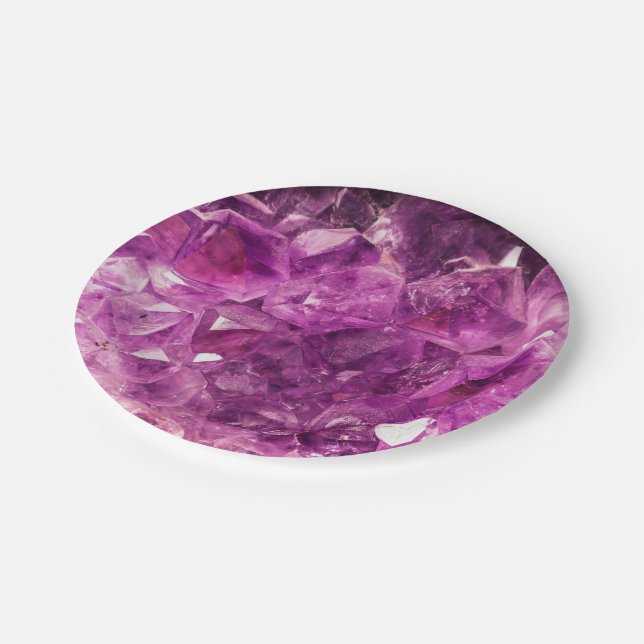Amethyst Gem Stone Paper Plate (Angled)